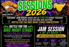 Weekly Tuesday Jam Session at 21 ROCK!